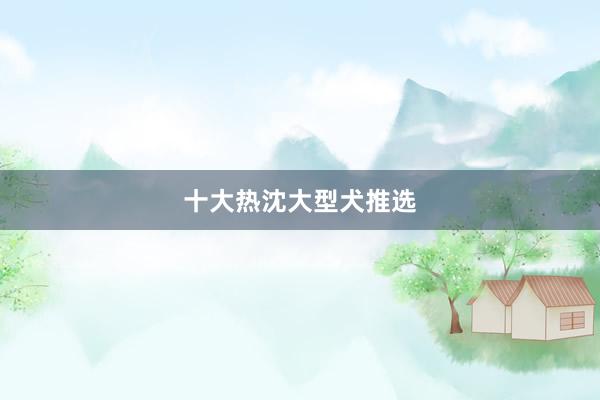 十大热沈大型犬推选